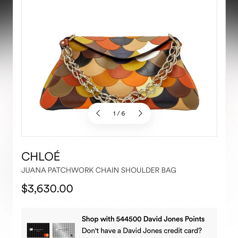 CHLOÉ Juana Colorblock Scallop Patchwork Shoulder Bag - Picture 9 of 9